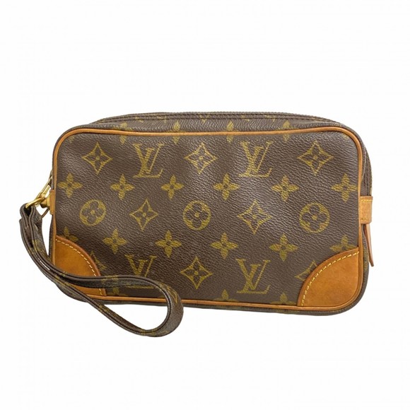 Louis Vuitton Clutch Bag Monogram Marly Dragonne PM M51827 Brown Men's